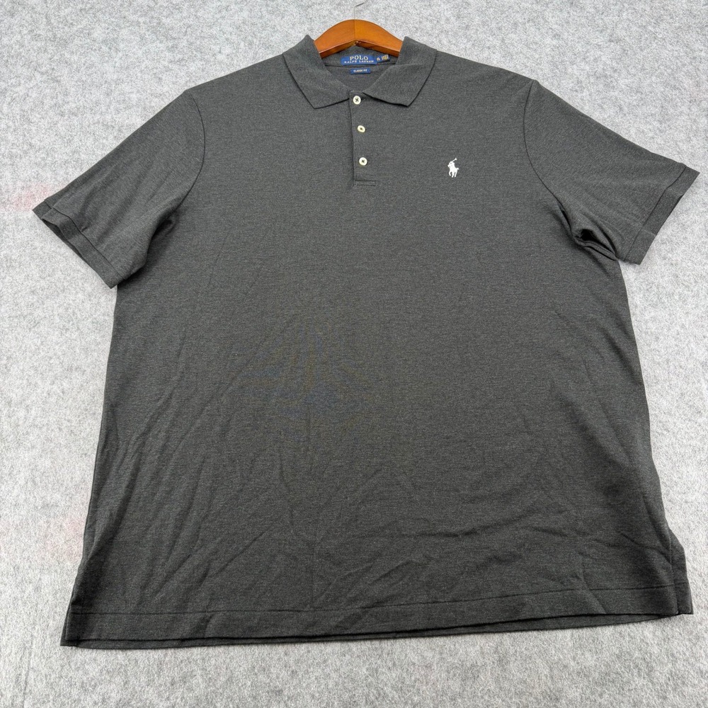 Polo Ralph Lauren Mens XL Classic Fit Charcoal Gray Short Sleeve Polo Shirt